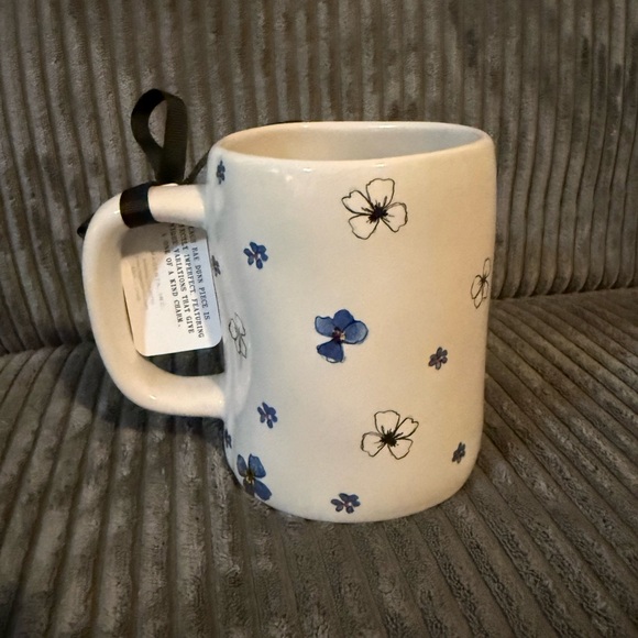 Rae Dunn White Mug with Blue Floral Accents - Jesus Loves Me - Picture 6 of 7